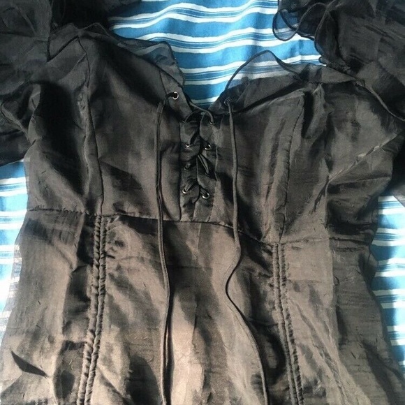 Black Fashion Nova Midi Satin dress - Picture 3 of 4